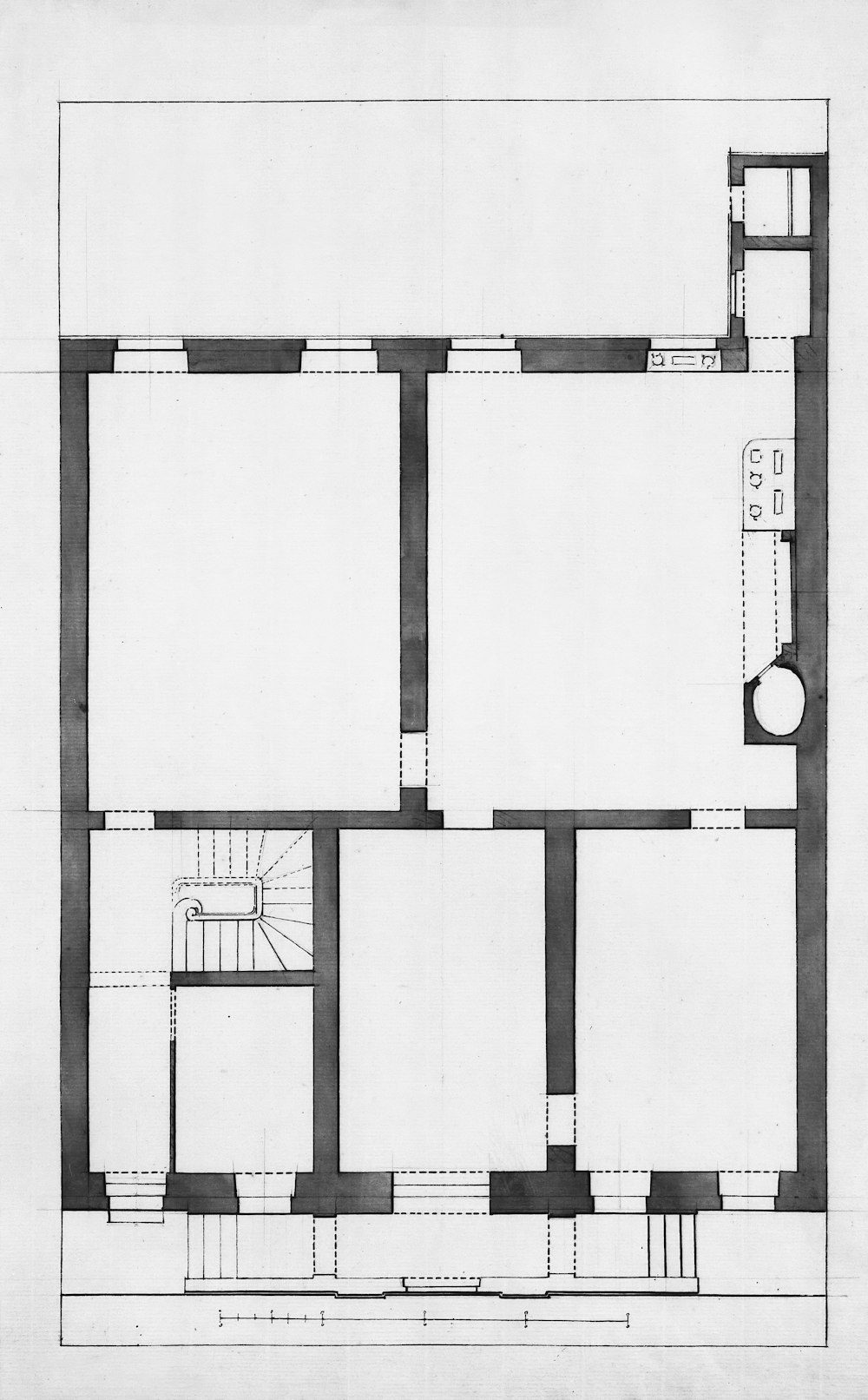 Plano de planta con escalera